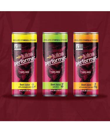 Juice Performer Beet Juice with B12 - Vegan Pre-Workout Superfood, Boost Stamina & Strength (12 Pk, 8.4 Fl Oz) - Buy Online on GoSupps.com