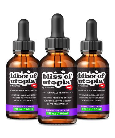 (3 Pack) Bliss of Utopia Drops Original Liquid Formula with a Premium Natural Blend to Help Support Daily Energy & Everyday Performance | Just a Few Easy Drops to Keep You Going (90 Servings)