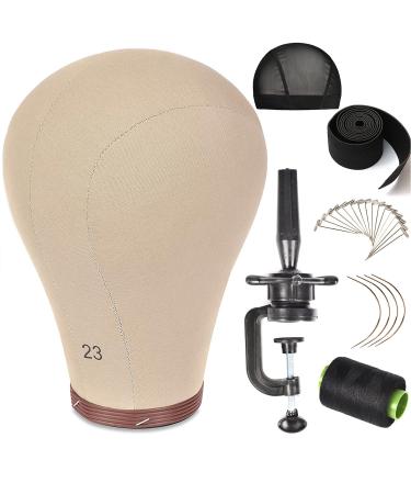 ZGCY 23 Inch Wig Head Cork Canvas Block Head Mannequin Head With Stand for Making Wigs (21-24INCH) 23 Inch (Pack of 1) Brown - Buy Online on GoSupps.com
