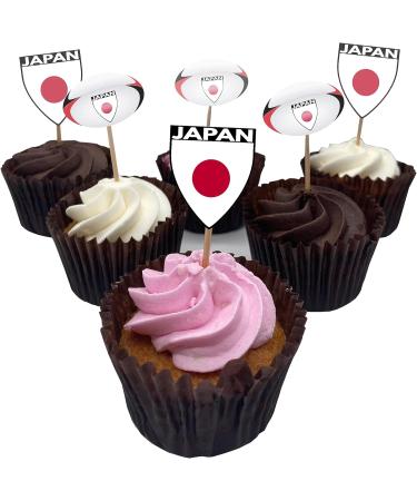 Japan Flag Rugby Ball Food & Cupcake Picks Toppers Party Decorations (14 Pack) - Buy Online on GoSupps.com
