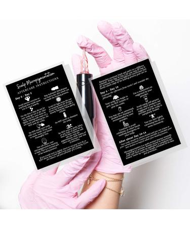Scalp Micropigmentation Aftercare Instruction Card - Pack of 30 - 4x6 Inches Postcard - Black & White Design - Buy Online on GoSupps.com