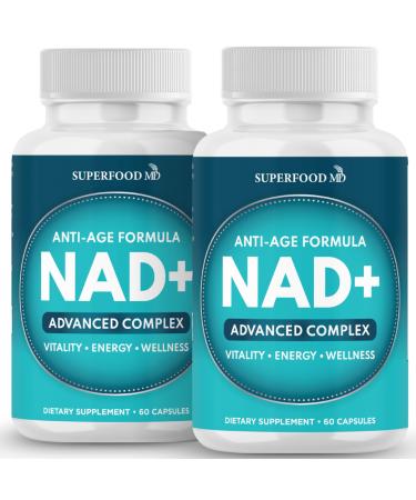 NAD+ Supplement Liposomal + Resveratrol for Women & Men Astaxanthin CoQ10 Alpha Lipoic Acid Green Tea - 120 Count 60 Count (Pack of 2)