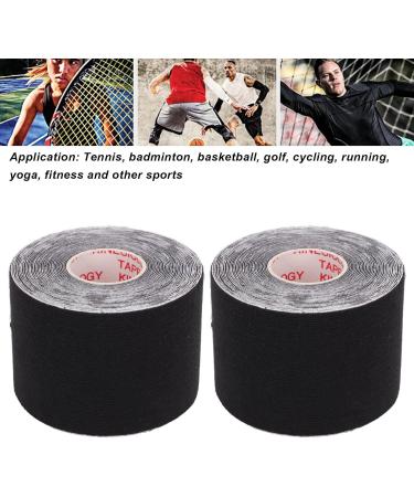 Athletic Kinesiology Tape Cuttable Breathable Sport Recovery Tape 5cm Width for Fitness (Black) - Buy Online on GoSupps.com