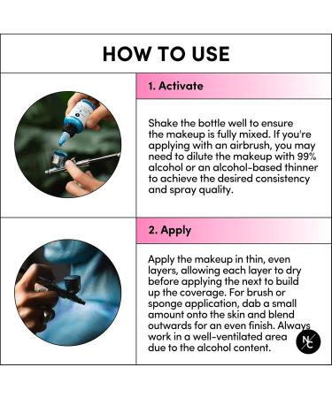 Metallic Alcohol Airbrush Paints - Skin Safe Quick Dry Waterproof Liquid Makeup for Bodypainting & FX - 2 fl oz Metallic Light Green - Buy Online on GoSupps.com