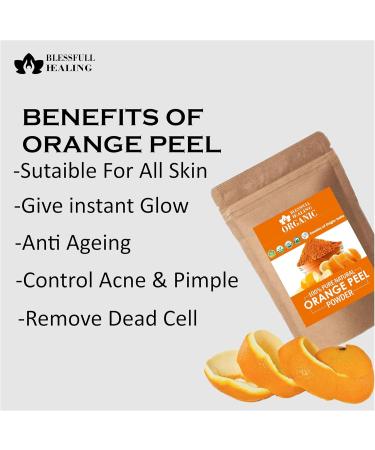 Blessfull Healing Organic 100% Pure Natural Orange Peel Powder | 100 Gram / 3.52 oz Pack Of 1 - Buy Online on GoSupps.com