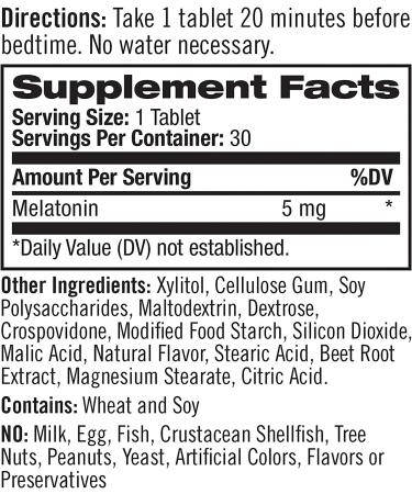 Natrol Melatonin Fast Dissolve 5mg - Sleep Aid & Immune Support - Strawberry Flavor - 30 Tablets - Buy Online on GoSupps.com