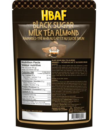 HBAF Roasted Almonds Black Sugar Milk Tea Boba Bubble Tea Flavoured Nuts Snack Pack from South Korea 190g - Buy Online on GoSupps.com