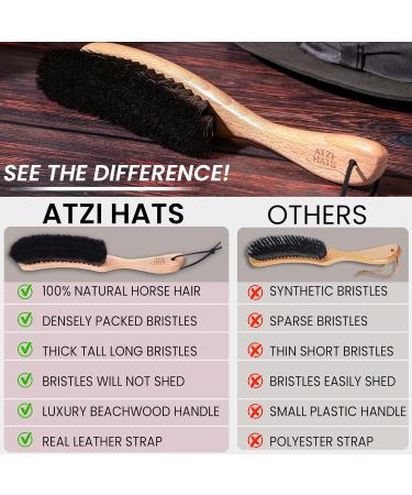 Premium Hat & Clothes Brush | 100% Horsehair Lint Brush for Suits Cowboy Hats & Pet Hair Cleaning - Buy Online on GoSupps.com