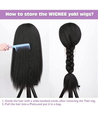 WIGNEE 26 Inch Kinky Straight Headband Wig for Women - Yaki Straight Afro Wig with Black Headband - 1B 26 Inch - Pack of 1 - Buy Online on GoSupps.com