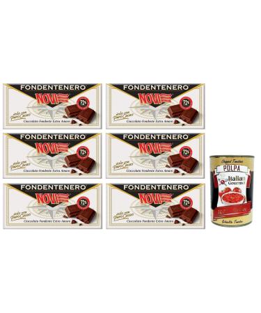 New Lot of 6 intensely melted t tines 72% cocoa 100 g + Italian Gourmet Tomato Pulp Tomato Pulp 400 g