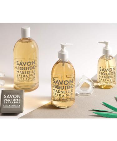 Compagnie de Provence Savon de Marseille Extra Pure Liquid Soap - Olive Wood - 16.7 Fl Oz - Glass Pump Bottle - Buy Online on GoSupps.com