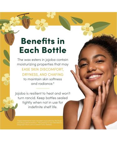 HobaCare Organic Jojoba Oil - 100% Pure Unrefined Cold Pressed for Scalp, Nails & Skin - 8.45 fl oz - Buy Online on GoSupps.com