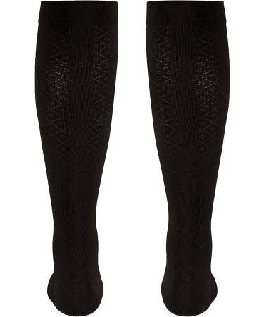 Truform Compression Socks for Women - 15-20 mmHg Knee High Dress Socks Brown Diamond Knit Large (Pack of 2) - International Shipping Available - Buy Online on GoSupps.com