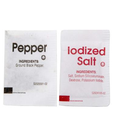 Bulk Individually Wrapped Salt and Pepper Packets - 3000 Total (2000 Iodized Salt & 1000 Ground Black Pepper) - Restaurant Quality - Buy Online on GoSupps.com