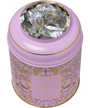 New English Teas Song Thrush & Berries Tea Caddy - 240 English Breakfast Teabags | Pink Design - Buy Online on GoSupps.com