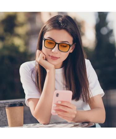 Okany Blue Light Blocking Glasses Women Men Lightweight TR90 Eyeglasses Blue Light Glasses Computer Glasses for Women & Men Orange - Buy Online on GoSupps.com