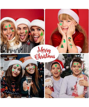 Christmas Luminous Temporary Tattoo Stickers for Kids - Glow in the Dark Waterproof Decals (10 Sheets) - Perfect Gift Idea - Buy Online on GoSupps.com