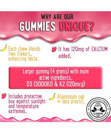 OH MY CHEWY Magnesium + D3K2 Gummies Bundle 2 Bottles (60 Each) Strawberry Banana - Buy Online on GoSupps.com