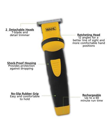 Wahl Lifeproof Rechargeable Trimmer 09953-1601 for Beards, Mustache, Goatee - Self-Sharpening Blades, 1.05lb - Buy Online on GoSupps.com