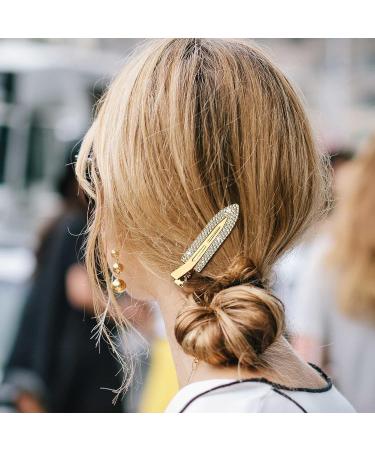 Rhinestone No Crease Hair Clips - 8 Pcs Bling Diamond Metal Pins for Styling Bangs/Waves - Non-Dent Alligator Barrettes for Women and Girls - Buy Online on GoSupps.com