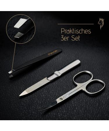 Yumaya Profi Nagelset 3 - Stainless Steel Nail Scissors Files & Tweezers | Compact Manicure Set for Men & Women | Rust-Free Nail Care Kit - Buy Online on GoSupps.com