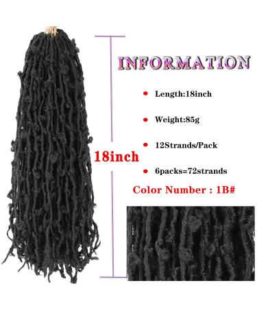 18 Inch Butterfly Locs Crochet Hair Extensions - Soft Distressed Faux Locs - 6 Packs (1B) - Buy Online on GoSupps.com
