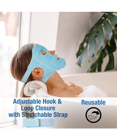Eurow Luxe Hot & Cold Gel Face Mask - Full Coverage with Adjustable Straps in Blue | Ideal for Soothing & Relaxation - Buy Online on GoSupps.com