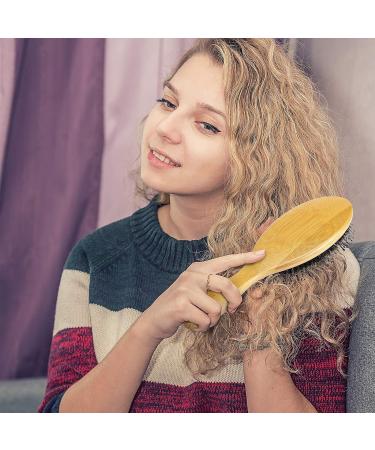 Natural Boar Bristle Wooden Bamboo Hair Brush for Women and Men - Best Paddle Brush for Reducing Hair Breakage - Buy Online on GoSupps.com