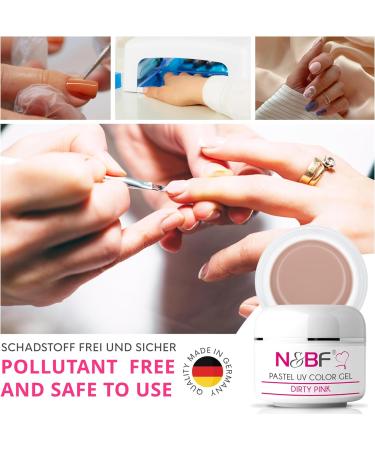 N&BF UV Farbgel Pastel Dirty Pink - Medium Viscosity Color Gel for Geln gel | Made in Germany | Self-Smoothing Pastel Color Gel - Buy Online on GoSupps.com