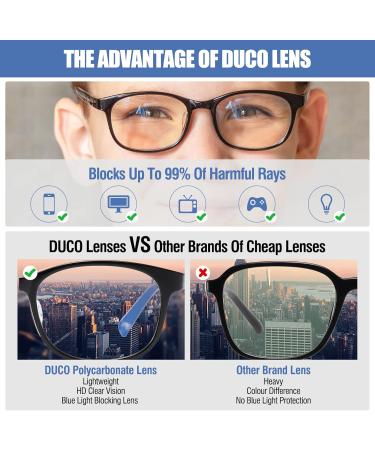 DUCO Blue Light Glasses for Kids - Anti-Bluelight & UV Protection for Ages 6-10 - Stylish Gaming Glasses in Pink - Buy Online on GoSupps.com