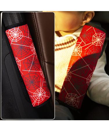 Spider-Coated Children's Car Safety Belt Cushion - Red Seat Belt Shoulder Protector for Boys & Girls | International Shipping - Buy Online on GoSupps.com