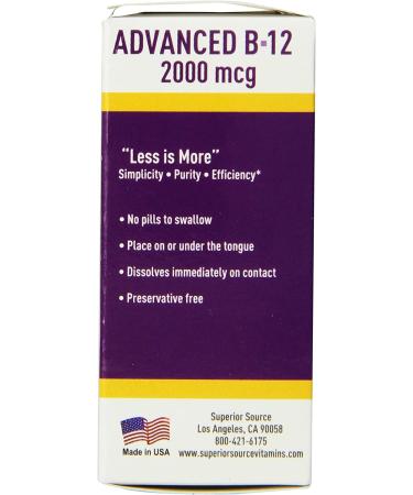 Superior Source Advanced B-12 2000 mcg - 60 Tablets for Energy & Wellness - Buy Online on GoSupps.com