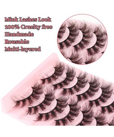 MilyBest 18mm Fluffy Cat Eye False Eyelashes - 10 Pairs | D Curl Volume Faux Mink Lashes for Natural Wispy Look - Pack A - Buy Online on GoSupps.com