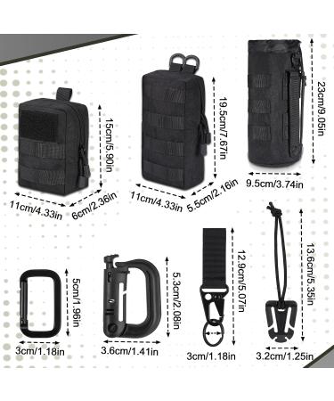 Hejo 3 Set Molle Pouch - Tactical Pocket Belt for Outdoor Camping & Bike Tours - Black - Buy Online on GoSupps.com