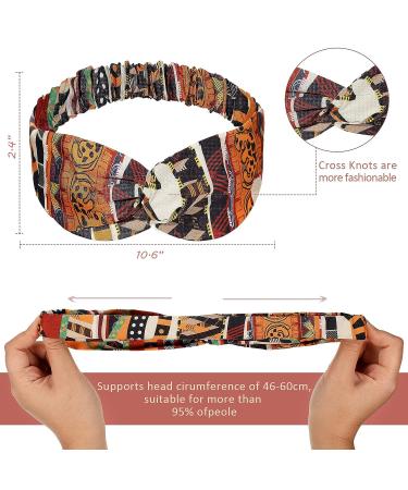 African Boho Print Headbands - Set of 12 | Twist Knot Elastic Hair Bands for Women & Girls - Ideal for Workout, Yoga, Sports - Vintage Criss Cross Headband Accessories - Buy Online on GoSupps.com