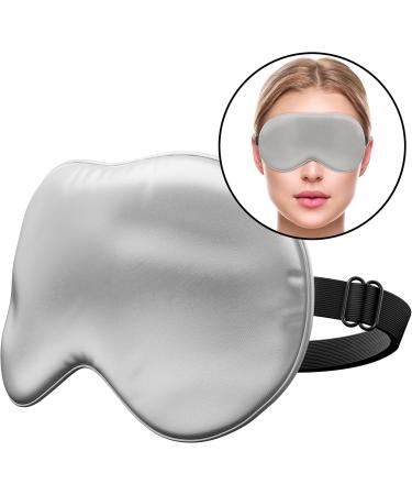 Liebesfreunde 100% Real Silk Eye Mask | Comfortable Sleep Mask for Men & Women | Soft Blindfold in Silver Grey - Buy Internationally! - Buy Online on GoSupps.com
