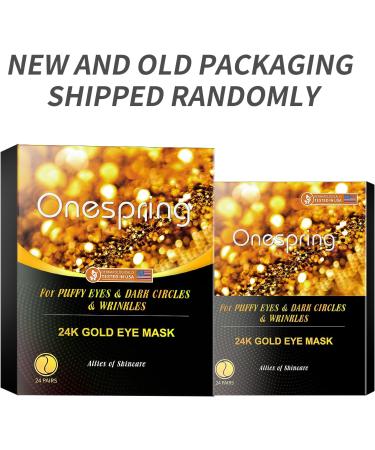 Onespring Under Eye Patches (24 Pairs) - Golden Under Eye Mask for Dark Circles Puffiness & Wrinkles Natural Collagen Eye Gels Pads for Refreshing Revitalizing Beauty & Personal Care - Buy Online on GoSupps.com