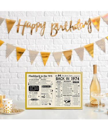 HOMANGA 50th Birthday Card for Men and Women Back in 1974 50th Birthday Gifts for Men Women Jumbo 50th Bday Card For Wife Husband Brother 50 Year Birthday Card 20x25cm (Envelope Included) - Buy Online on GoSupps.com