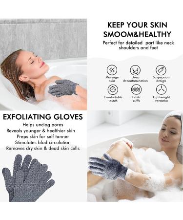 Yiclick Back Scrubber Set: African Net Sponge, Exfoliating Gloves, Exfoliating Body Scrubber, Exfoliating Washcloth & Loofah Mitt for Men and Women - Buy Online on GoSupps.com