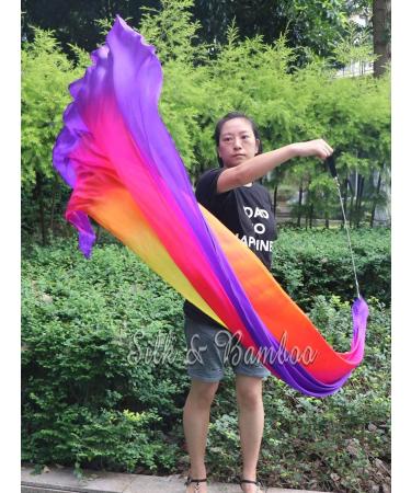 Winged Sirenny Single Spinning Poi Ball with Silk Veil 3 Yards Half Circle  Practice Flag Scarf Poi Streamer  Belly Dance Colorful Flowy Play Silk VOI yellow-orange-red-pink-purple - Buy Online on GoSupps.com