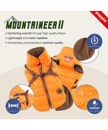 Puppia Mountaineer Winter Dog Coat with Integrated Harness | Waterproof & Warm Fleece | No Pull | CAMO | Large Size - Buy Online on GoSupps.com