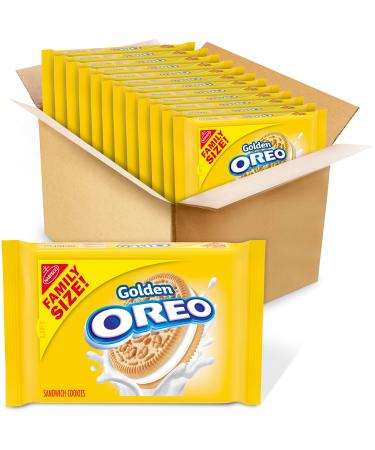 OREO Golden Sandwich Cookies, Family Size, 19.1 oz 12 Packs Golden 3.1 Ounce (Pack of 12)