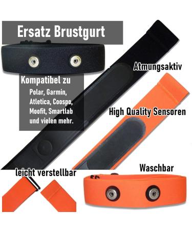 Fitness Prince Premium Adjustable Replacement Belt for Ant+ & Bluetooth Compatible with Garmin Wahoo Polar - Elastic Fitness Accessory in Orange - Buy Online on GoSupps.com