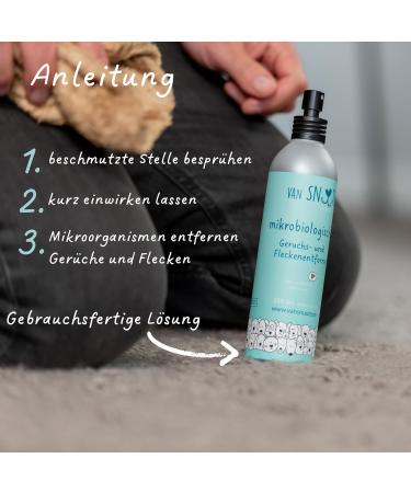 Van Snuute Odor and Stain Remover 250ml | Natural Microbiological Cleaner for Pets | Eco-Friendly Dermatologically Tested Made in Germany - Buy Online on GoSupps.com