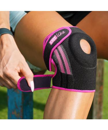 Buy Knee Braces with Side Stabilizers - Patella Support for Pain Relief & Injury Recovery | Arthritis Meniscus Tear - Available in Pink (Size S) for Men & Women - Buy Online on GoSupps.com
