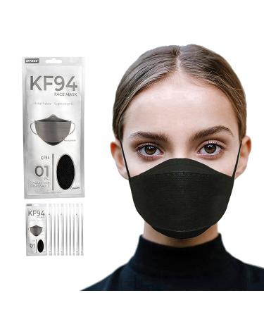 [Pack of 10-BLACK] NYBEE KF94 Mask Made in Korea for Adult, 4 Layer, Breathable, Lightweight, Comfortable Earloops, Premium