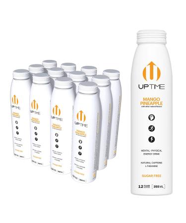 UPTIME  Mango Pineapple - Zero Sugar (12 Pack), Premium Energy Drink, 12oz Bottles, Natural Caffeine, Sparkling, Natural Flavors, 5 Calories