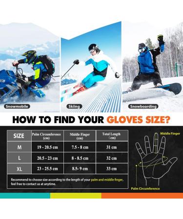 Hikenture Waterproof Winter Gloves for Men & Women | 3M Windproof Ski & Bicycle Gloves | Best Cross-Country Skiing Gloves - Buy Online on GoSupps.com