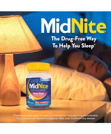 MidNite Deep Sleep Extra Strength 10 mg Melatonin Sleep Aid Non-Habit Forming Herbal Dietary Supplement for Adults Drug-Free Gluten-Free Lactose-Free Vegetarian-Friendly 36 Gummies - Buy Online on GoSupps.com