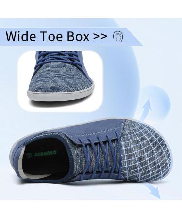 SAGUARO Unisex Barefoot Shoes Luck III-Knit | Wide Toe Box Outdoor Walking Shoes | Size 36-48 | Denim Blue | International Shipping Available - Buy Online on GoSupps.com
